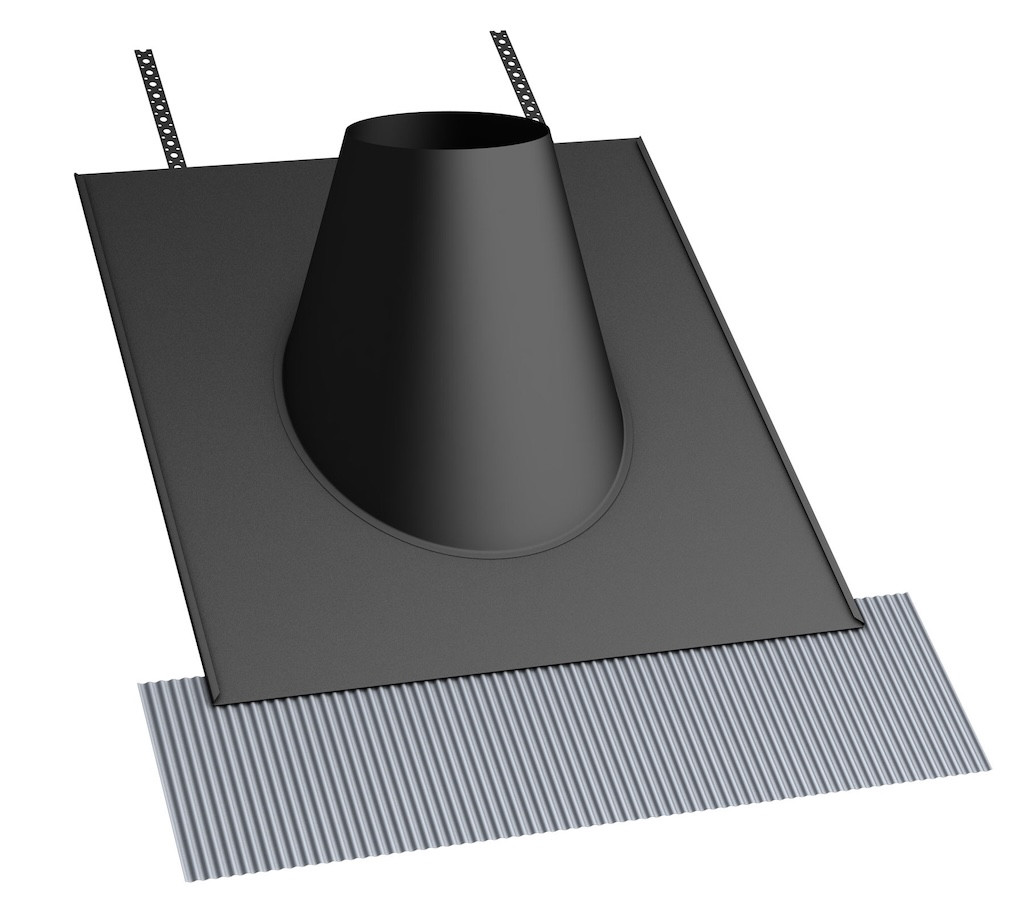 Solin toiture - Apollo Pellets 2.0 - Ø80 mm - plomb - pente 10 à 30°