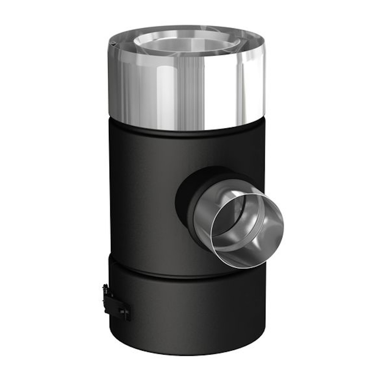 Té 90° - Apollo Pellets 2.0 - noir Ø80/130 mm - piquage d’air Ø60 mm