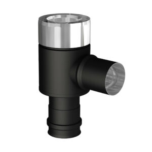 Té 90° - Apollo Pellets 2.0 - noir Ø80/130 mm - prise d’air Ø60 mm - fumées SPF Ø80 mm