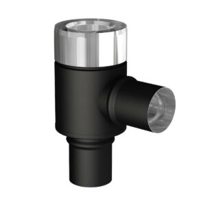 Té 90° - Apollo Pellets 2.0 noir - Ø80/130 mm - prise d’air Ø60 mm - fumées SPM Ø80 mm