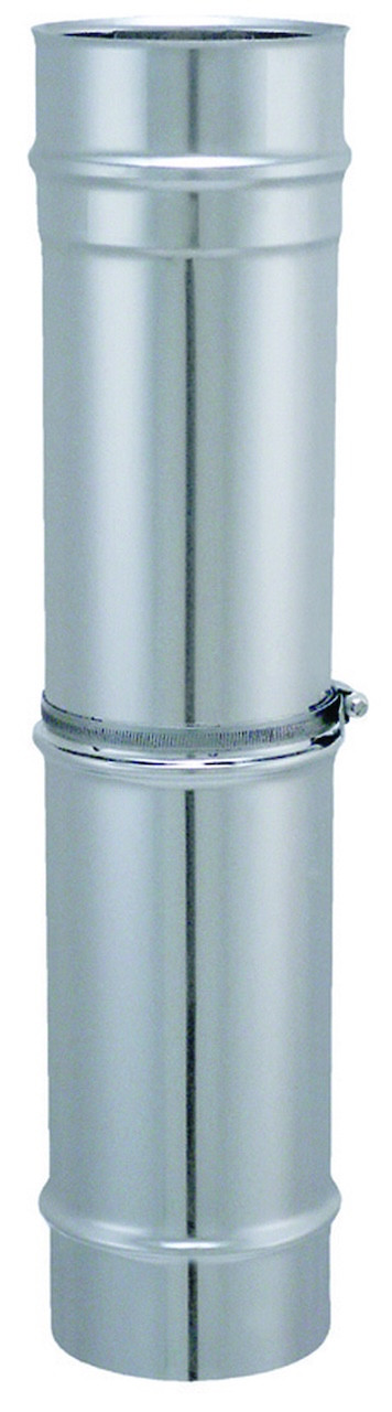 Tuyau de raccordement inox 304 - Ø125 mm - Élément réglable de 355 à 555 mm - Modèle TYRAL