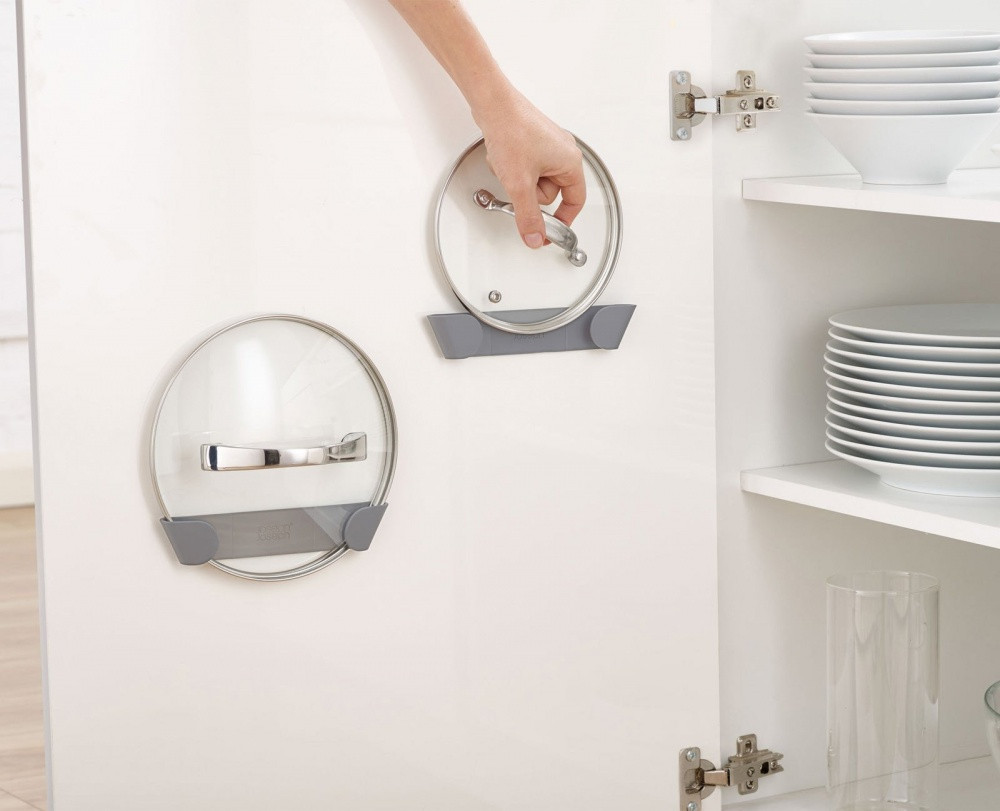 3 supports adhésif pour couvercles gris JOSEPH & JOSEPH