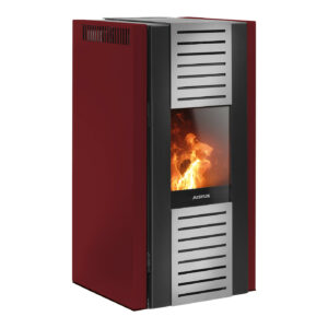 Poêle à granulés hydro Sirkos Aqua 2.0 Rouge - 2,8-9,2 kW / 7 kW pour eau