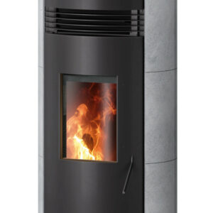 Poêle à granulés Norta Pierre Ollaire, Corps Acier Noir - 2,4-8,0 kW