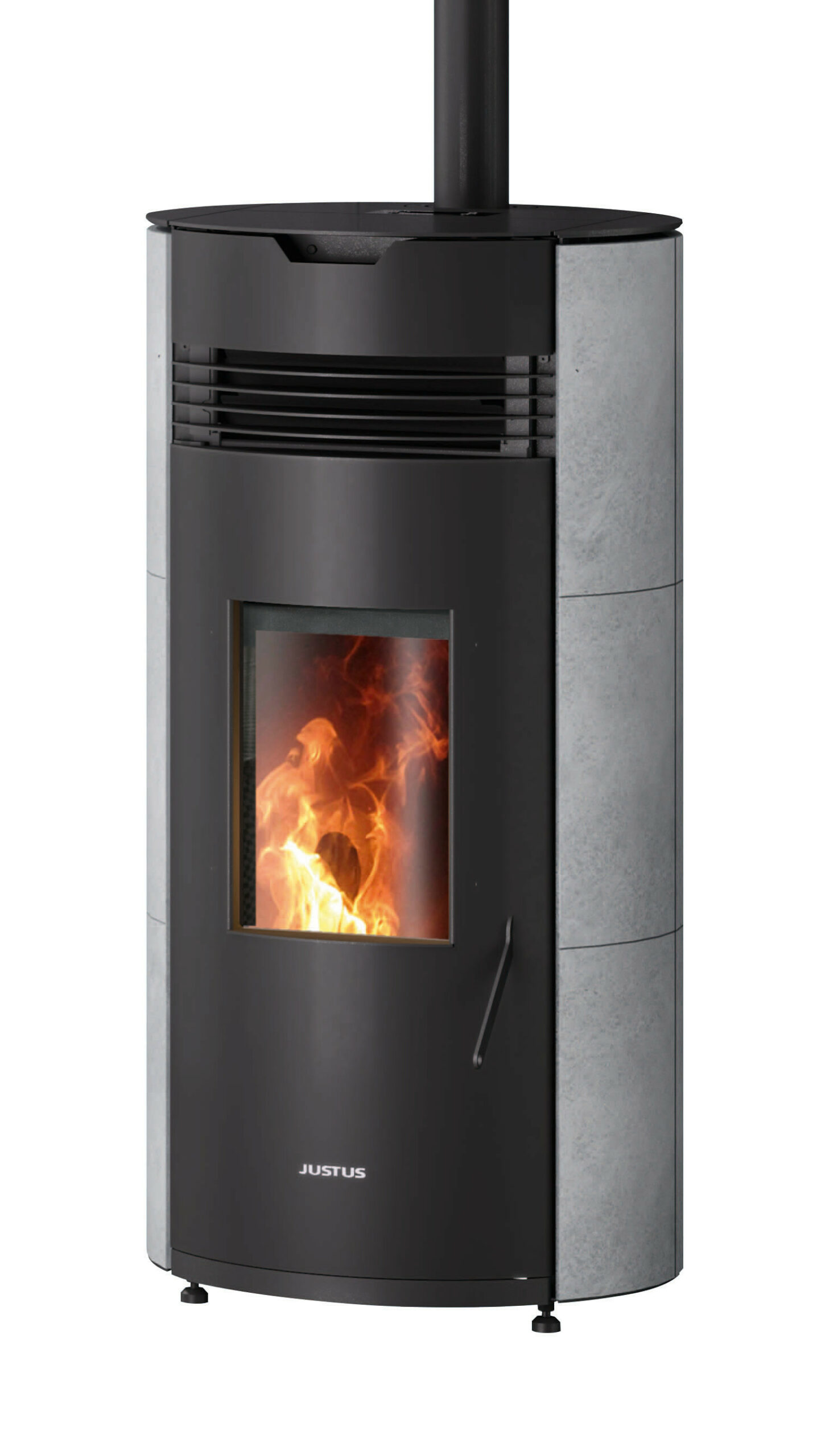 Poêle à granulés Norta Pierre Ollaire, Corps Acier Noir - 2,4-8,0 kW