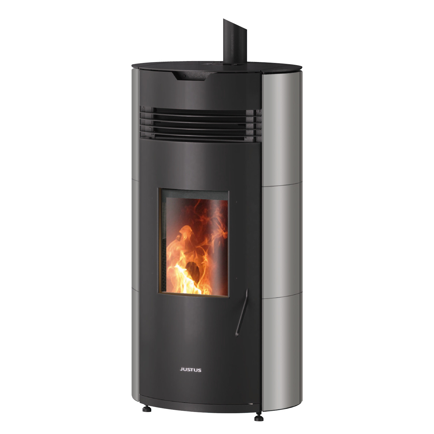 Poêle à granulés Norta Taupe, Corps Acier Noir - 2,4-8,0 kW