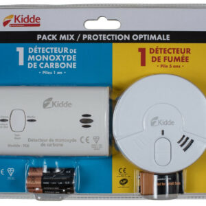 Détecteur de fumee + Détecteur de monoxyde pack kidde