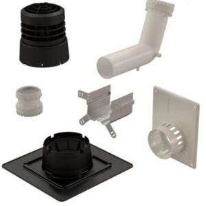 Kit 2 en 1 CHEMILUX B22p-B23p simple paroi D80 noir entrée plafond et mural UBBINK 184448
