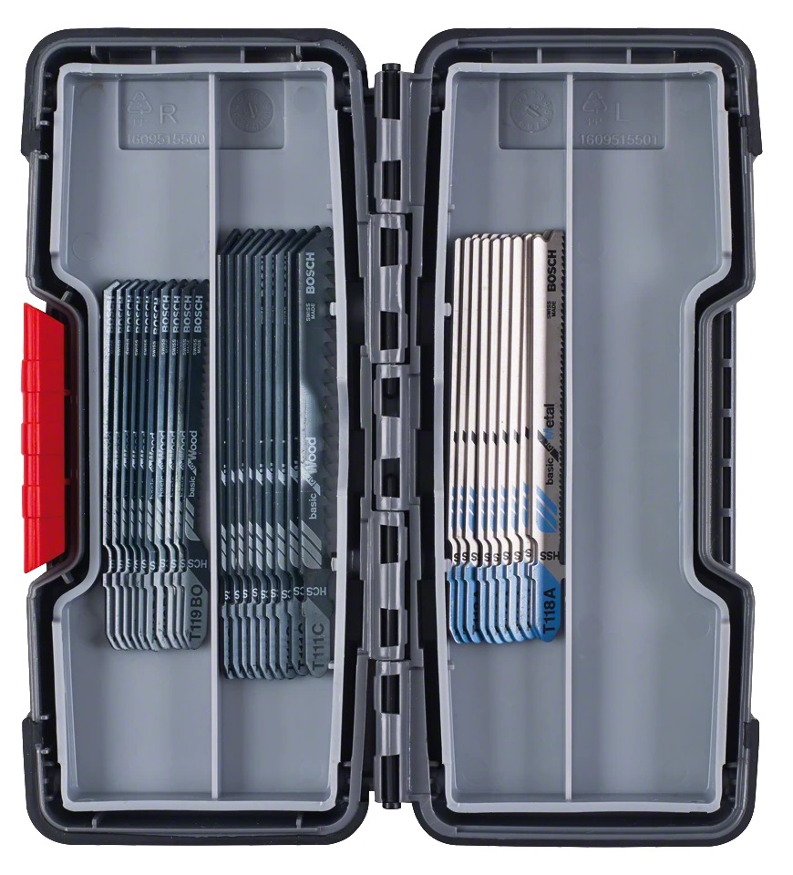 Kit 30 lames de scie sauteuse Basic pour bois et métal avec coffret BOSCH 2607010903