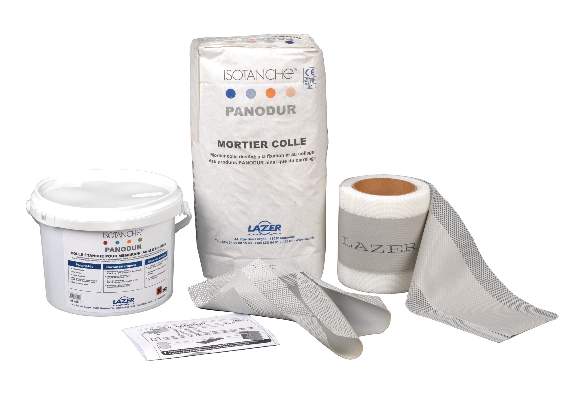 Kit de montage et d'étanchéité pour PANODUR bande+colle+mortier LAZER 350100