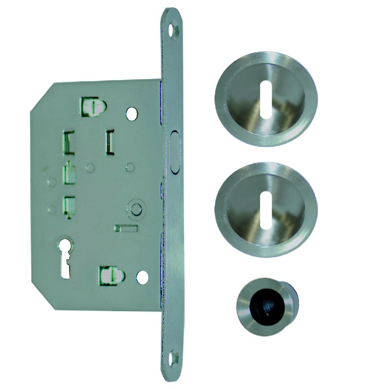 Kit pour porte coulissante inox clé L - NI 014