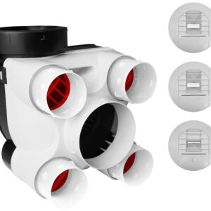 Kit VMC hygroréglable 18,3 W-Th-C bouches à piles et à détection de présence S&P 604011