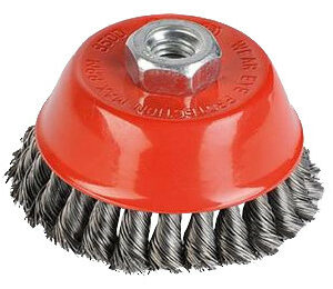 Brosse métallique rotative soucoupe Ø 100 mm fils torsadés en acier pour meuleuse