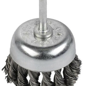 Brosse métallique rotative soucoupe Ø 65 mm fils torsadés en acier