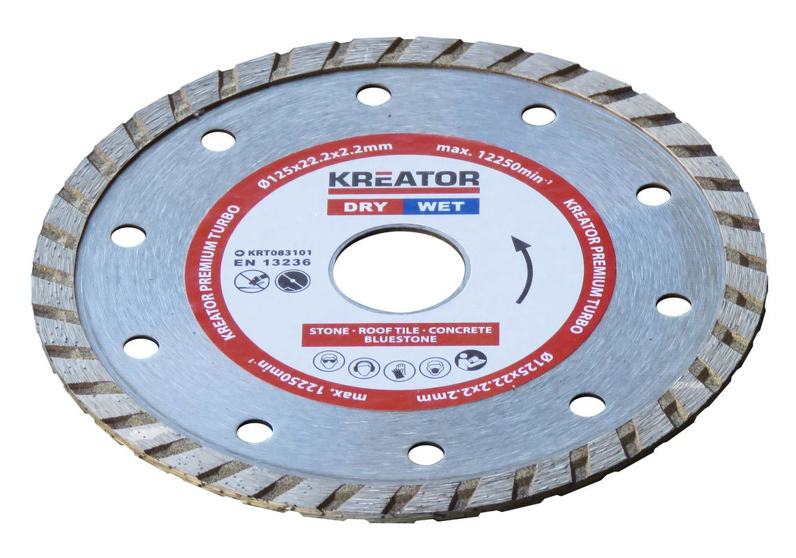 Disque diamant universels turbo - Alésage 22,2 mm 1 disque 125 mm 2,2 mm