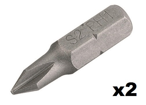 Embout de vissage Cruciforme n°1 (25mm) - 2 pièces