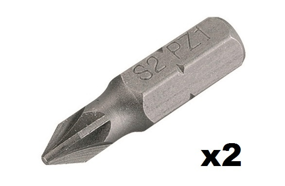 Embout de vissage Pozidriv n°3 (25mm) - 2 pièces