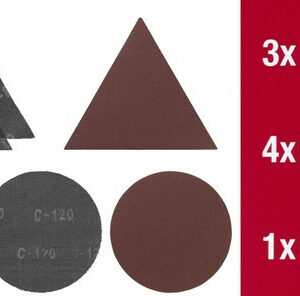 Jeu de 15 abrasifs pour ponceuse girafe 225 mm (Grain 80 et 120)