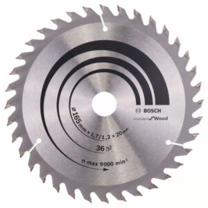 Lame de scie circulaire 165 x 20 x 1,7 mm Optiline Wood pour le bois 36 dents BOSCH 2608642602
