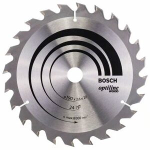 Lame de scie circulaire 180 x 30 x 2,6 mm Optiline Wood pour le bois 24 dents BOSCH 2608640608