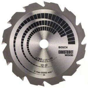 Lame de scie circulaire Construct Wood D160 mm pour le bois 12 dents BOSCH 2608640630