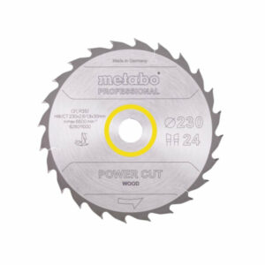 Lame de scie circulaire METABO Pro "Power Cut Wood" 628011000 - HW/CT - 230x30mm - 24WZ - 20°