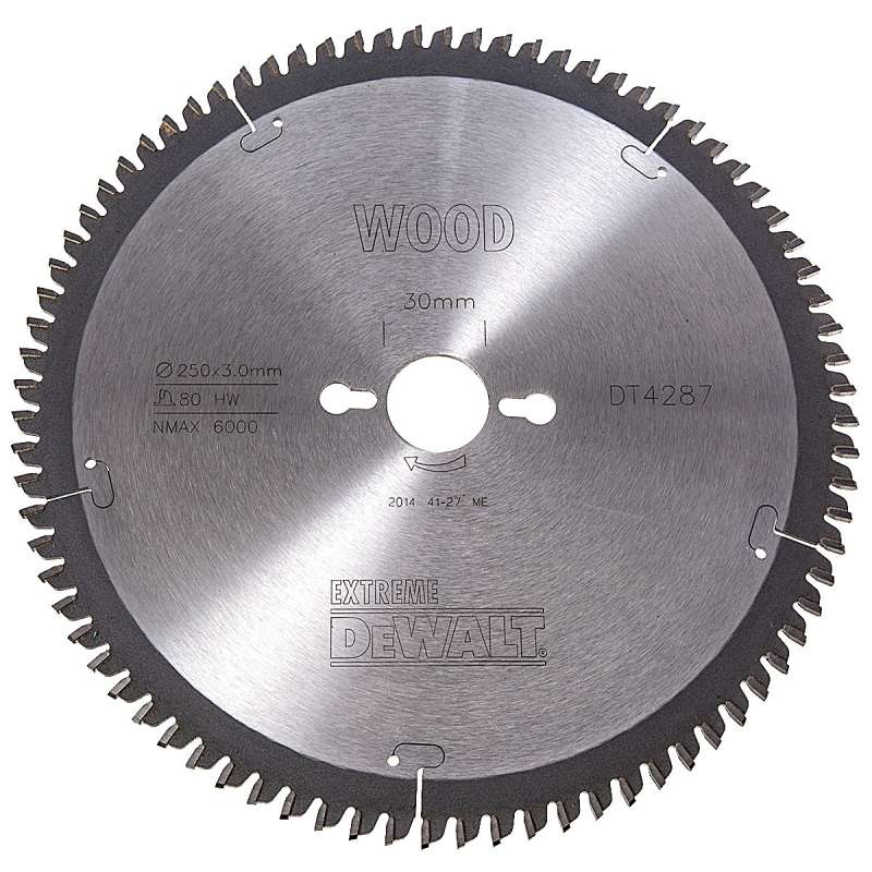 Lame pour scies stationnaires DEWALT DT4287 Ø 250mm x 30 mm 80 dents