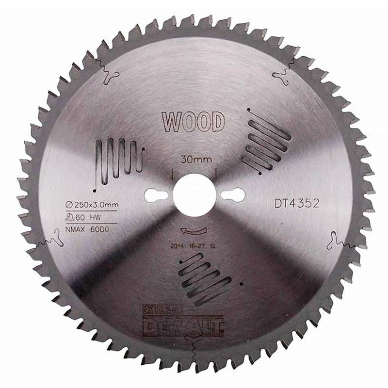 Lame pour scies stationnaires DEWALT DT4352-QZ Extreme Workshop Ø 250 X 30 mm, 60 dents