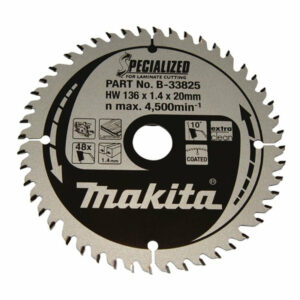 Lames carbure MAKITA B-33825 Ø136mmx20x48D ''Specialized'' Bois stratifié pour scies circulaires