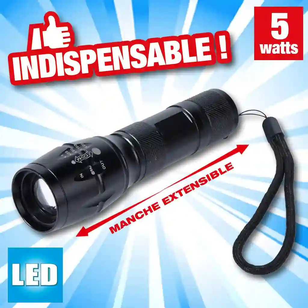 lampe de poche 16cm à piles