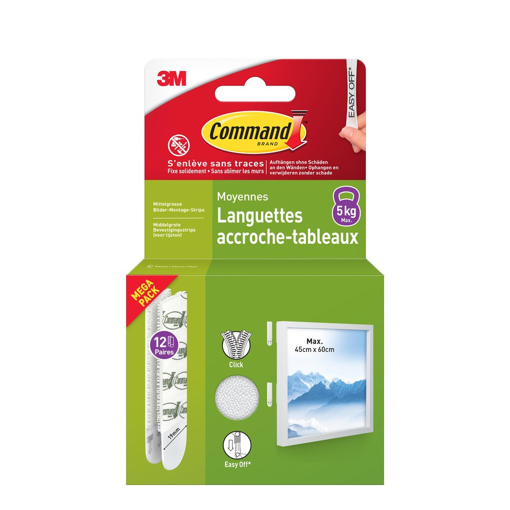 Languette accroche tableau moyen modele lot de 24