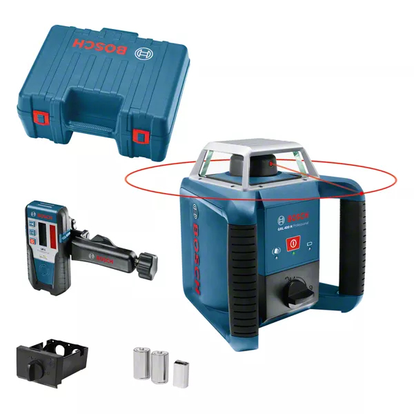 Laser rotatif GRL 400 H Professional + 2 piles 1,5 V LR20 + 1 pile 9V 6LR61 + coffret BOSCH 0601061800