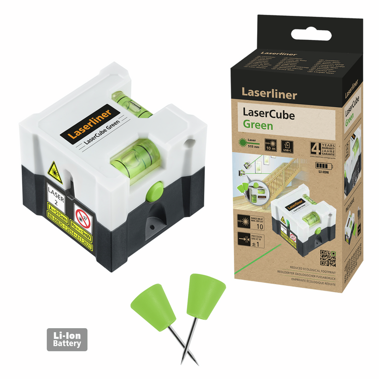 Niveau laser à ligne et bulle vert LASERLINER Laser Cube Green