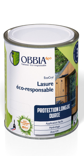 Lasure ÉCO-RESPONSABLE chêne 1 L OBBIA ECOCRYL1/3007