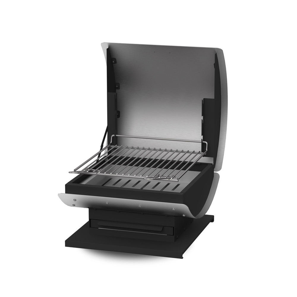 Barbecue Français Duo à charbon 40 cm, grille en inox avec couvercle