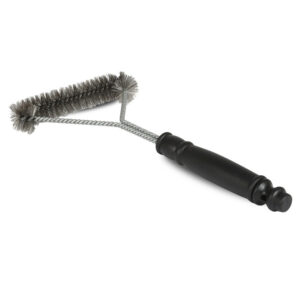 Brosse T inox pour nettoyage de barbecue - manche plastique noir