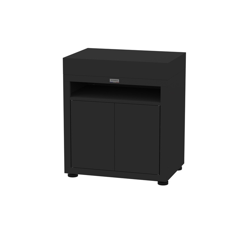 Meuble avec tablette en acier noir - 80 x 55 x 92 cm