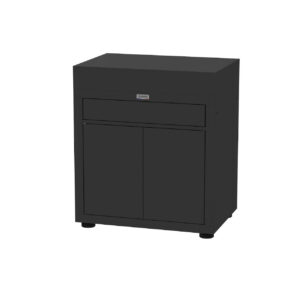Meuble avec tiroir noir - 80 x 55 cm - Portes et tiroir push pull - Acier époxy