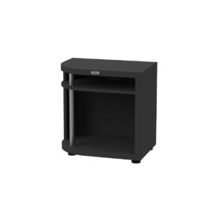 Meuble cuisson arrondi gauche noir - 80 x 55 cm - Étagère acier - Origine France Garantie