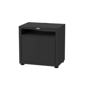 Meuble cuisson avec tablette en acier noir - 80 x 55 x 79 cm