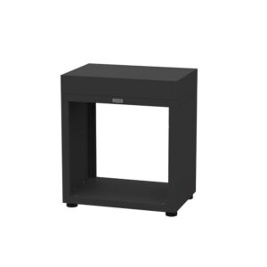 Meuble ouvert à 4 pieds réglable, en acier noir - 80 x 55 x 92 cm