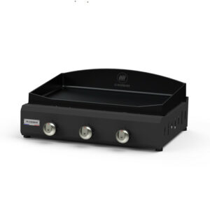 Plancha gaz Exclusive Amalia 360 - 3 brûleurs double paroi - pieds reglables - Noir
