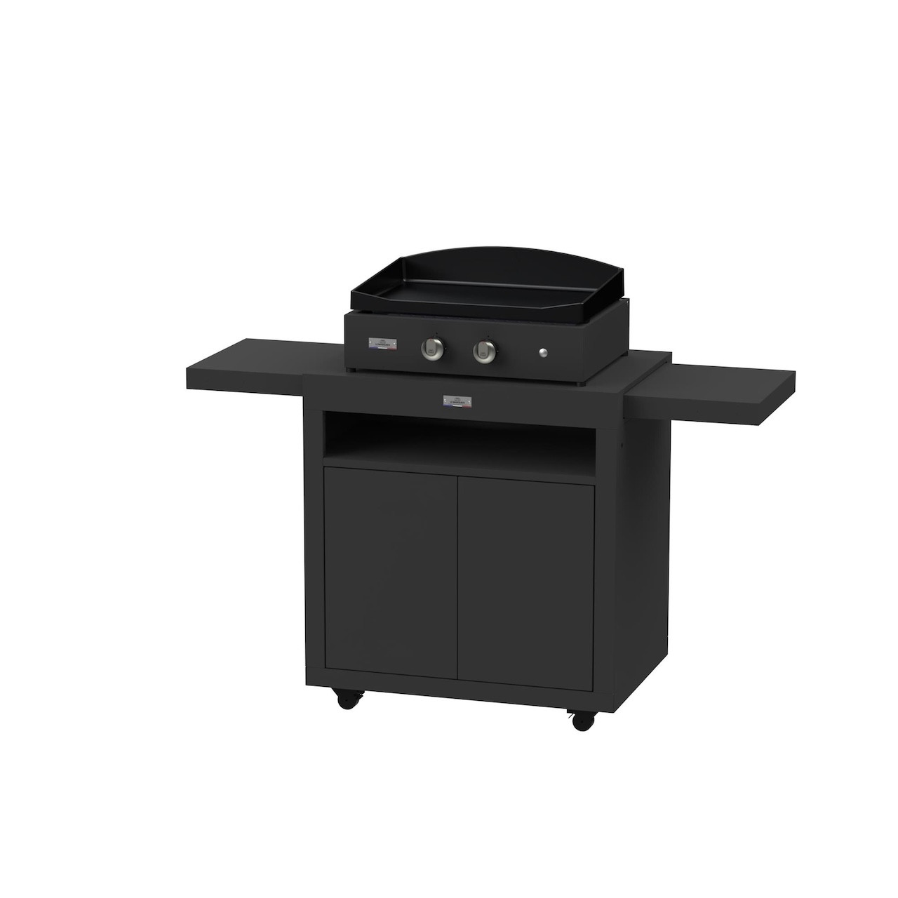 Plancha gaz Pure Edition noire - Meuble avec tablettes - 5,4 kW - Origine France Garantie