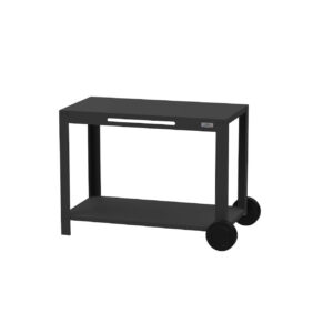 Table desserte 110 XL noire - 2 plateaux 110 x 64 cm - 2 roues - Origine France Garantie