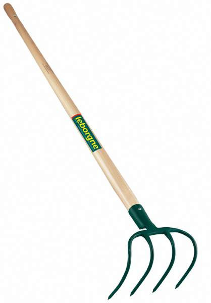 Croc à fumier douille - 4 dents - manche bois certifié PEFC 100%
