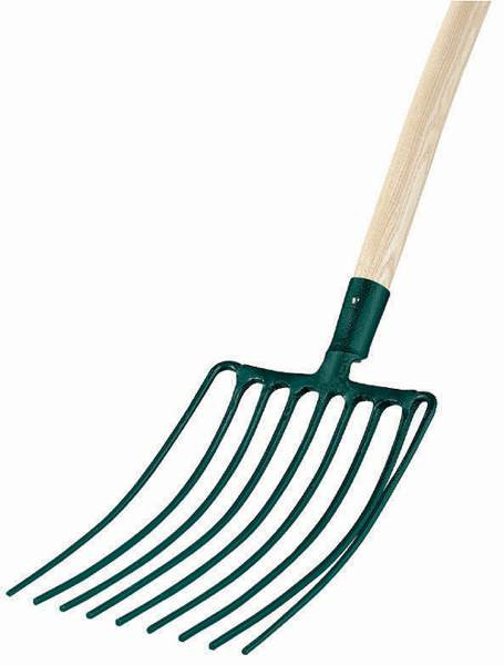 Fourche à cailloux douille 9 dents - manche bois certifié PEFC 100%