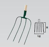 Fourche à charger 4 dents - manche bois certifié PEFC 100%