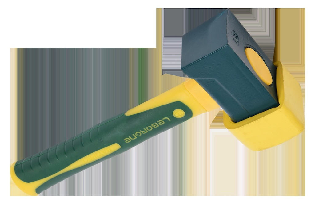Massette paveur Batipro 1,2 kg avec embout caoutchouc - pose de matériaux sans les abîmer