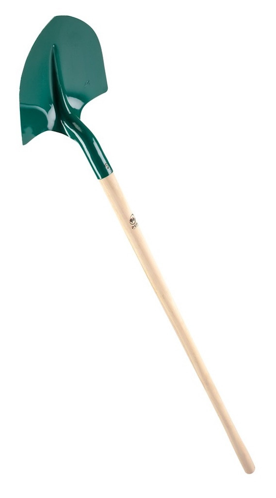 Pelle ronde acier trempé 27 cm manche bois 110 cm - sols durs et gravier