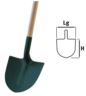 Pelle ronde tole - 25 cm - sans manche